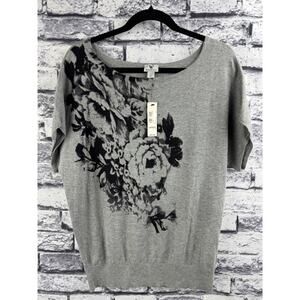 Worthington Gray Floral Sweater